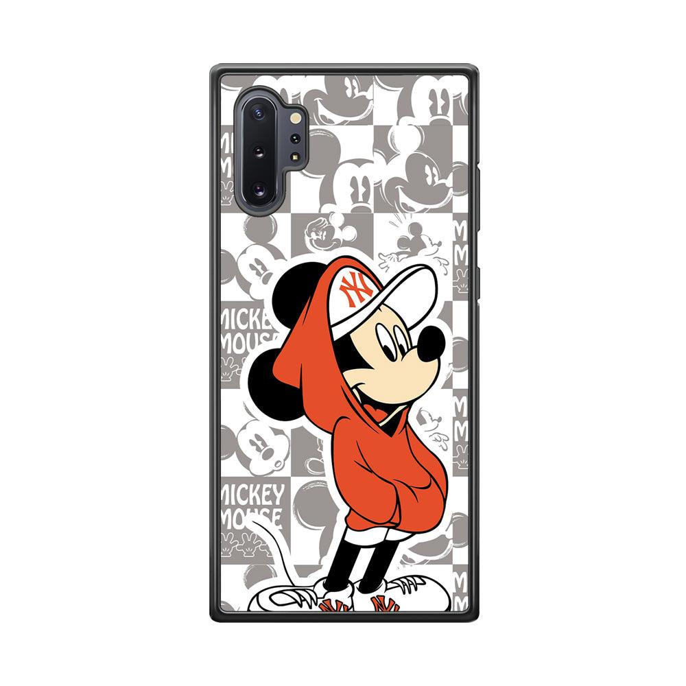 Mickey Mouse The Fans on Duty Samsung Galaxy Note 10 Plus Case-Rubber Black (2D Case)-Oxvistore