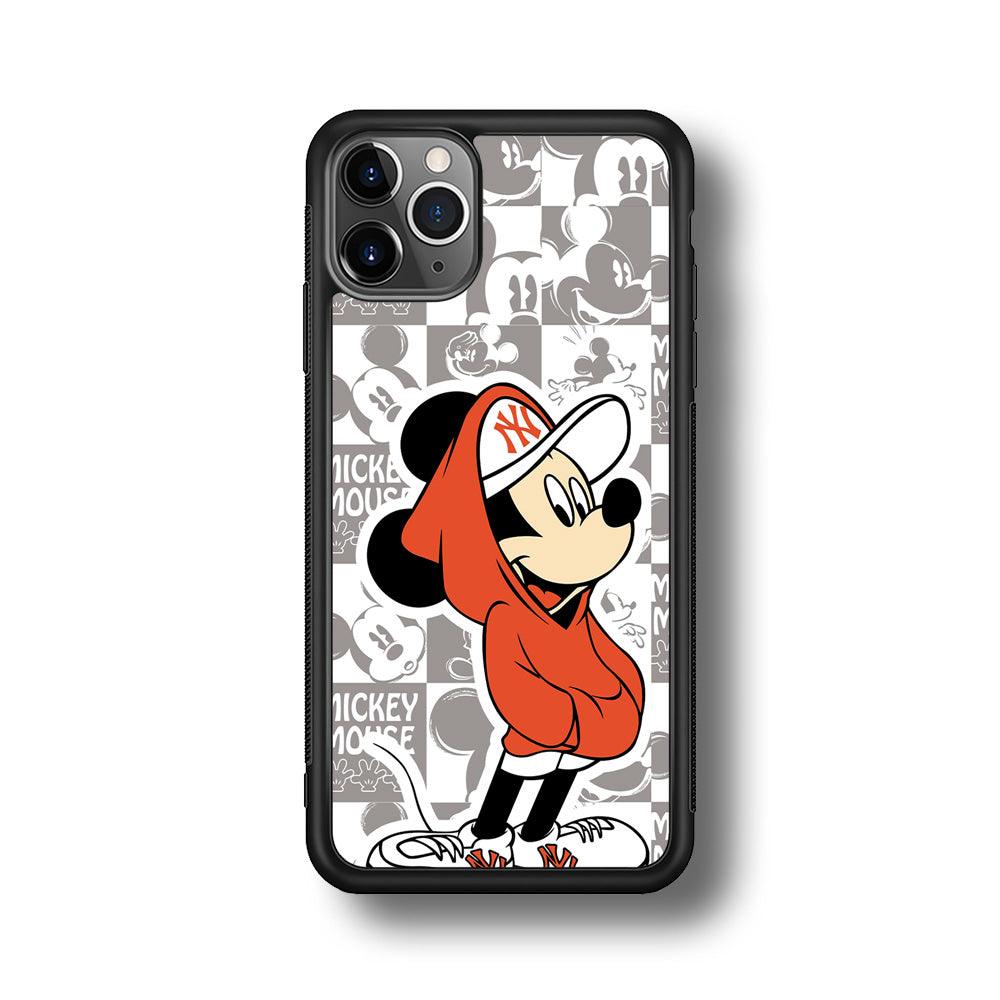 Mickey Mouse The Fans on Duty iPhone 11 Pro Case-Rubber Black (2D Case)-Oxvistore
