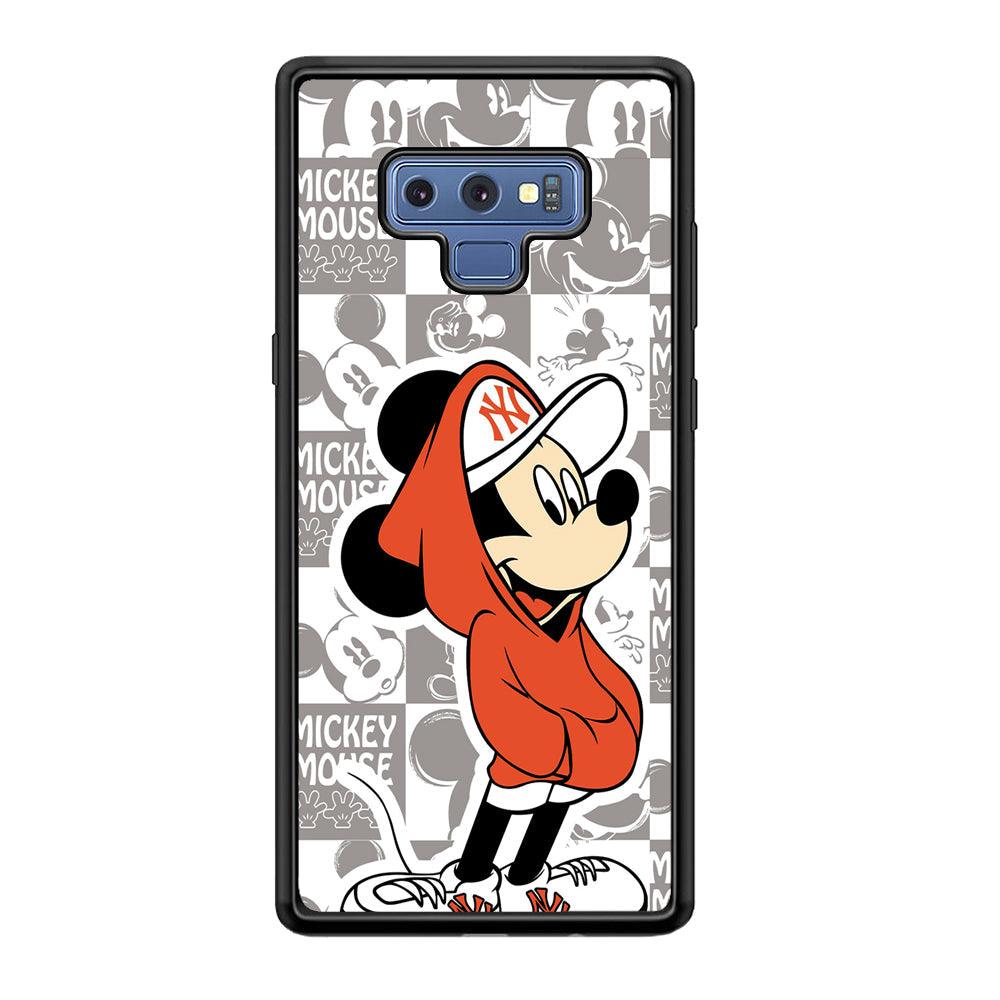 Mickey Mouse The Fans on Duty Samsung Galaxy Note 9 Case-Rubber Black (2D Case)-Oxvistore