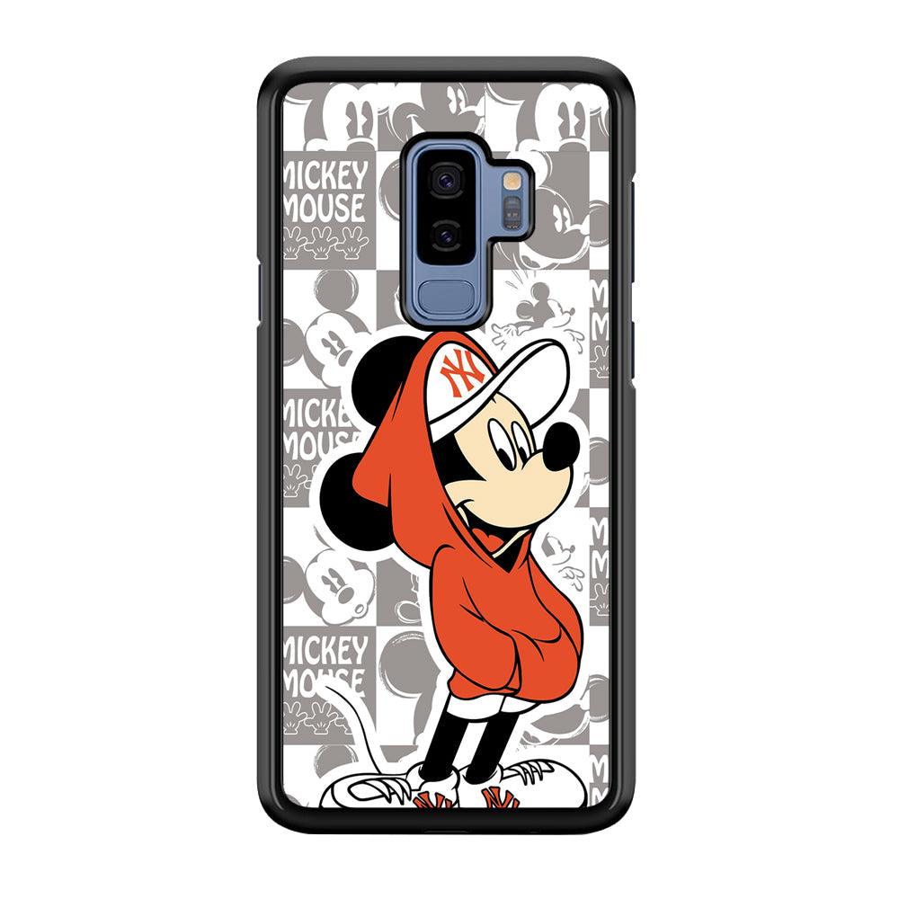 Mickey Mouse The Fans on Duty Samsung Galaxy S9 Plus Case-Rubber Black (2D Case)-Oxvistore