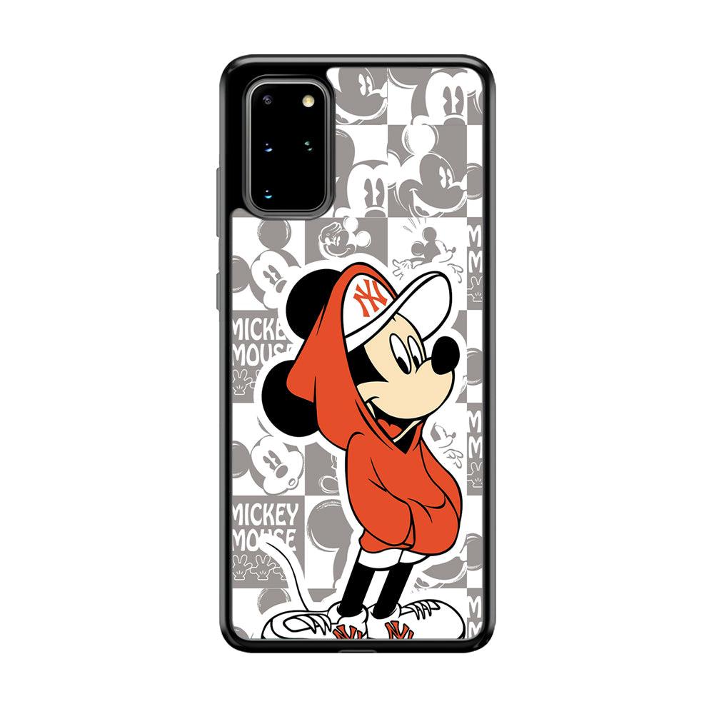 Mickey Mouse The Fans on Duty Samsung Galaxy S20 Plus Case-Rubber Black (2D Case)-Oxvistore