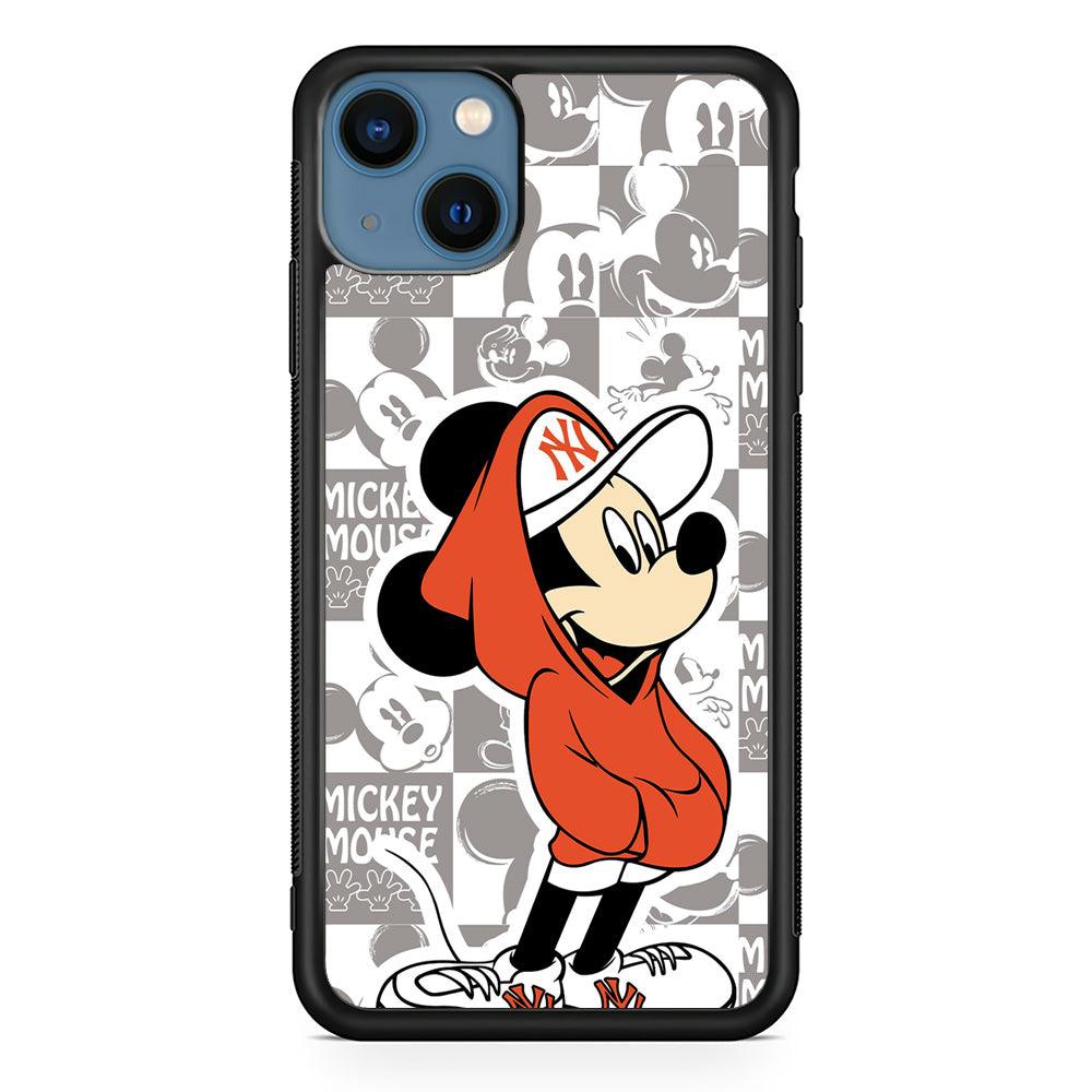 Mickey Mouse The Fans on Duty iPhone 15 Plus Case-Rubber Black (2D Case)-Oxvistore