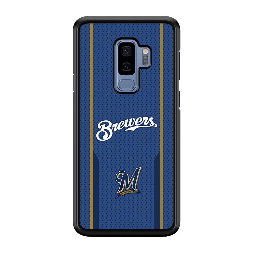 Milwaukee Brewers Golden Pillar Samsung Galaxy S9 Plus Case-Rubber Black (2D Case)-Oxvistore
