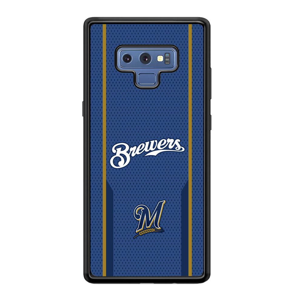 Milwaukee Brewers Golden Pillar Samsung Galaxy Note 9 Case-Rubber Black (2D Case)-Oxvistore
