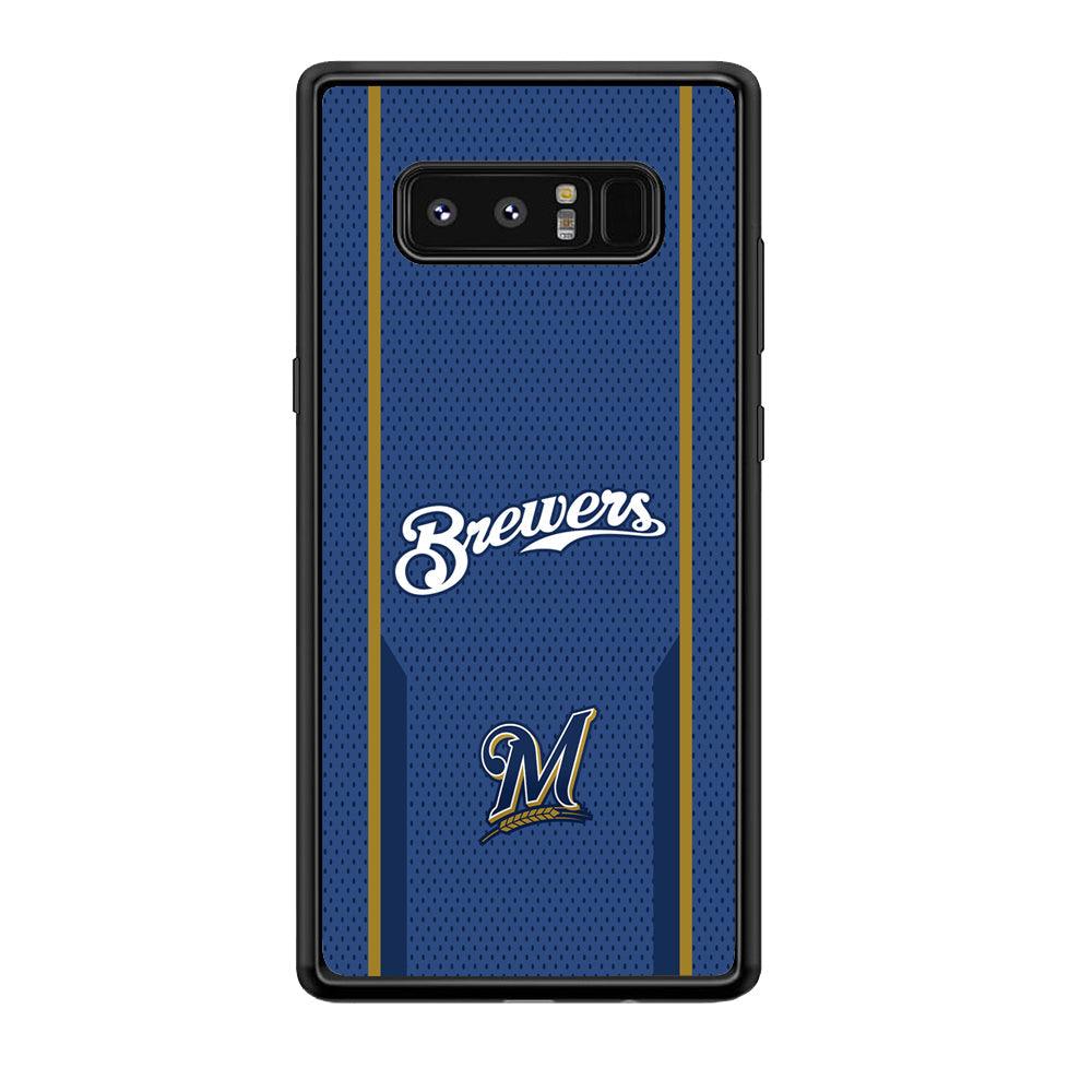 Milwaukee Brewers Golden Pillar Samsung Galaxy Note 8 Case-Rubber Black (2D Case)-Oxvistore