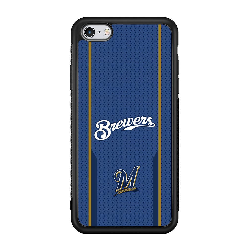 Milwaukee Brewers Golden Pillar iPhone 6 | 6s Case-Rubber Black (2D Case)-Oxvistore