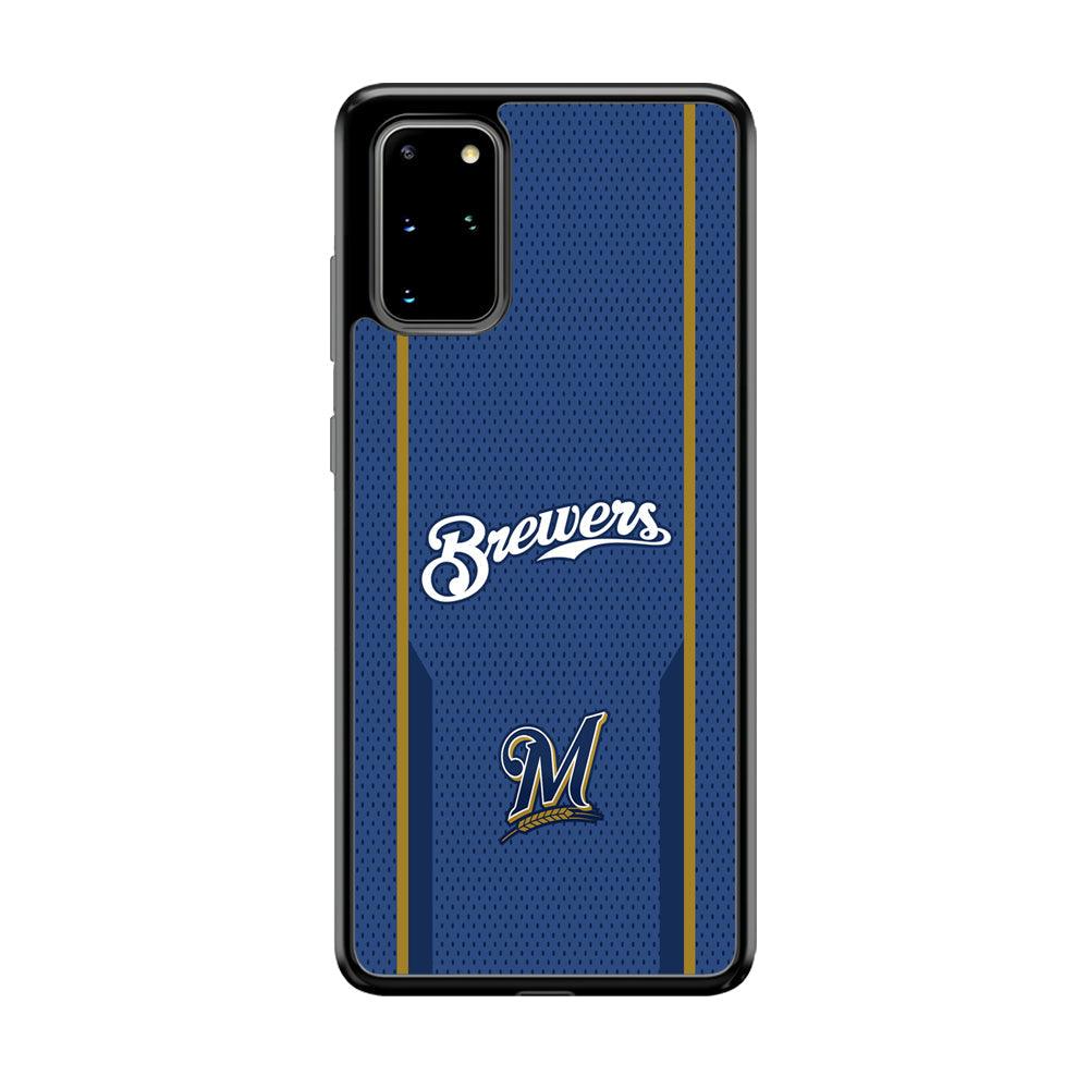 Milwaukee Brewers Golden Pillar Samsung Galaxy S20 Plus Case-Rubber Black (2D Case)-Oxvistore