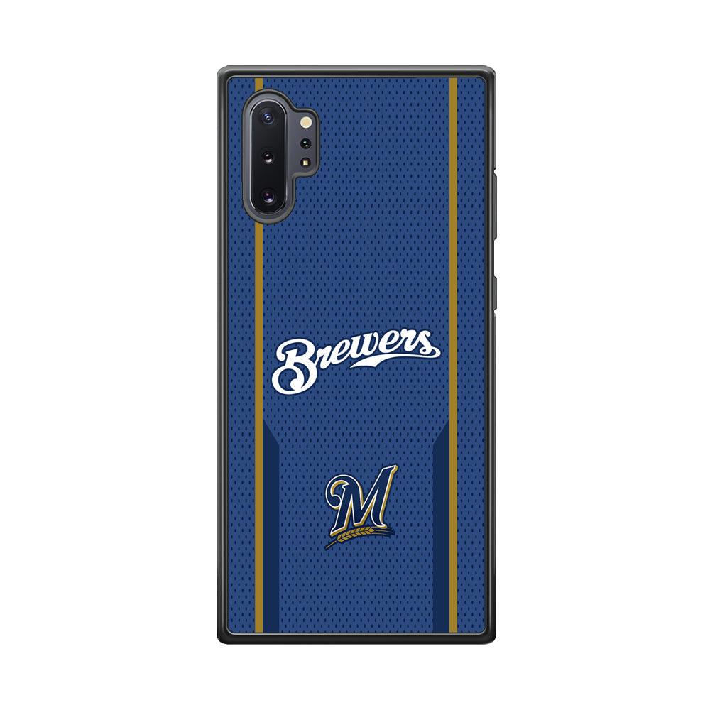 Milwaukee Brewers Golden Pillar Samsung Galaxy Note 10 Plus Case-Rubber Black (2D Case)-Oxvistore