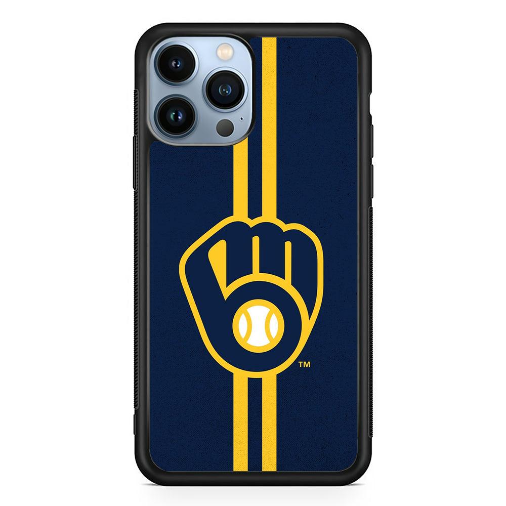 Milwaukee Brewers Logo 2D Rubber Phone Case-Black-Oxvistore