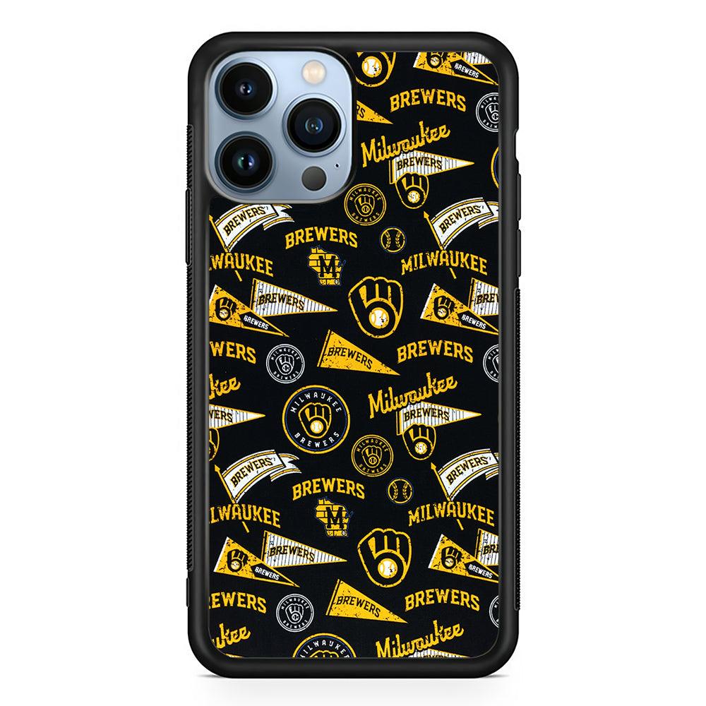 Milwaukee Brewers Vintage 2D Rubber Phone Case-Black-Oxvistore