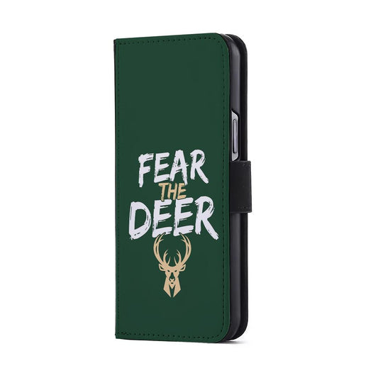 Milwaukee Bucks Deer Flip Wallet Phone Case-Oxvistore
