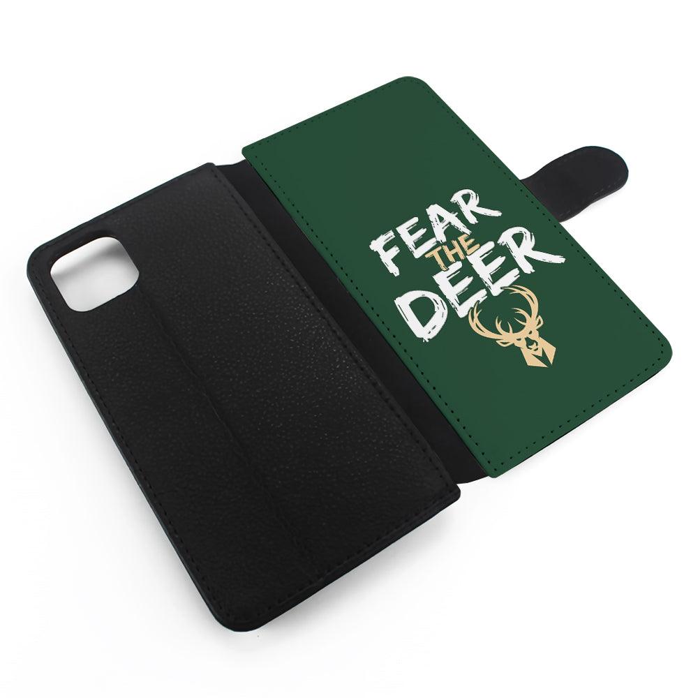 Milwaukee Bucks Deer Flip Wallet Phone Case-Oxvistore