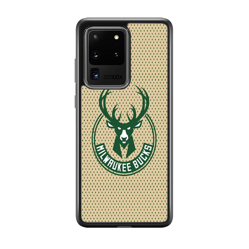 Milwaukee Bucks Grand Patern Samsung Galaxy S20 Ultra Case-Rubber Black (2D Case)-Oxvistore