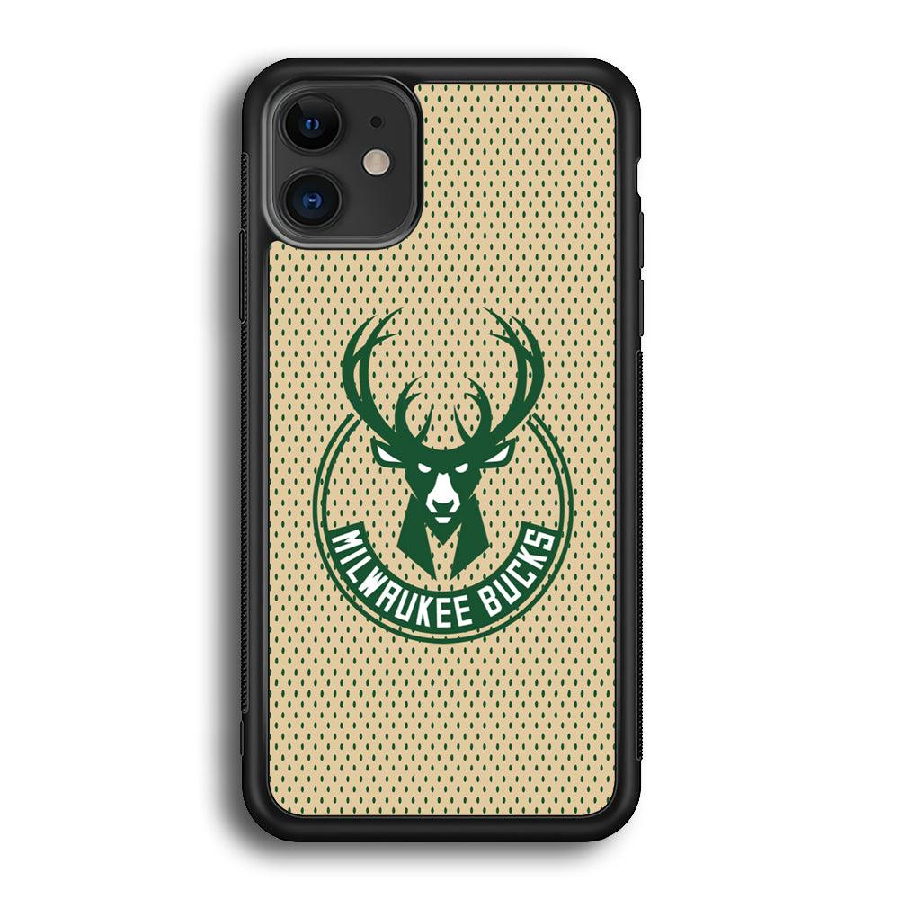 Milwaukee Bucks Grand Patern iPhone 12 Case-Rubber Black (2D Case)-Oxvistore