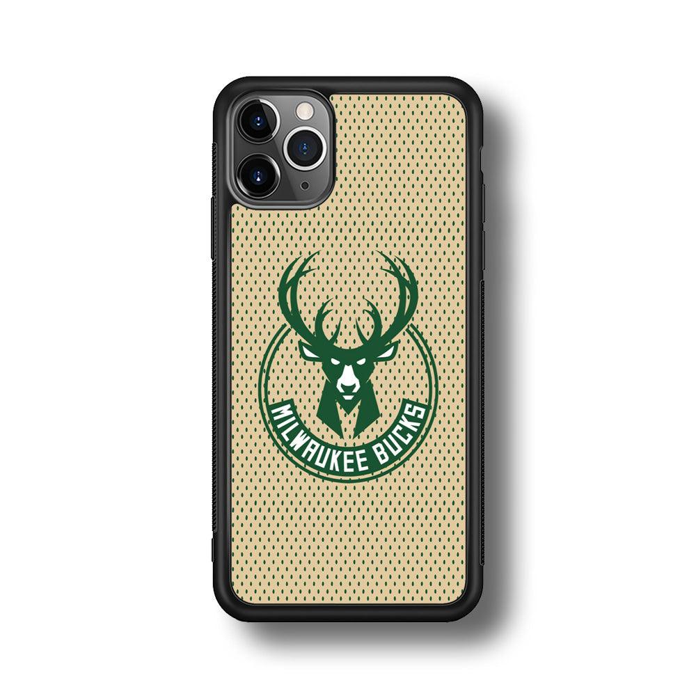 Milwaukee Bucks Grand Patern iPhone 11 Pro Case-Rubber Black (2D Case)-Oxvistore