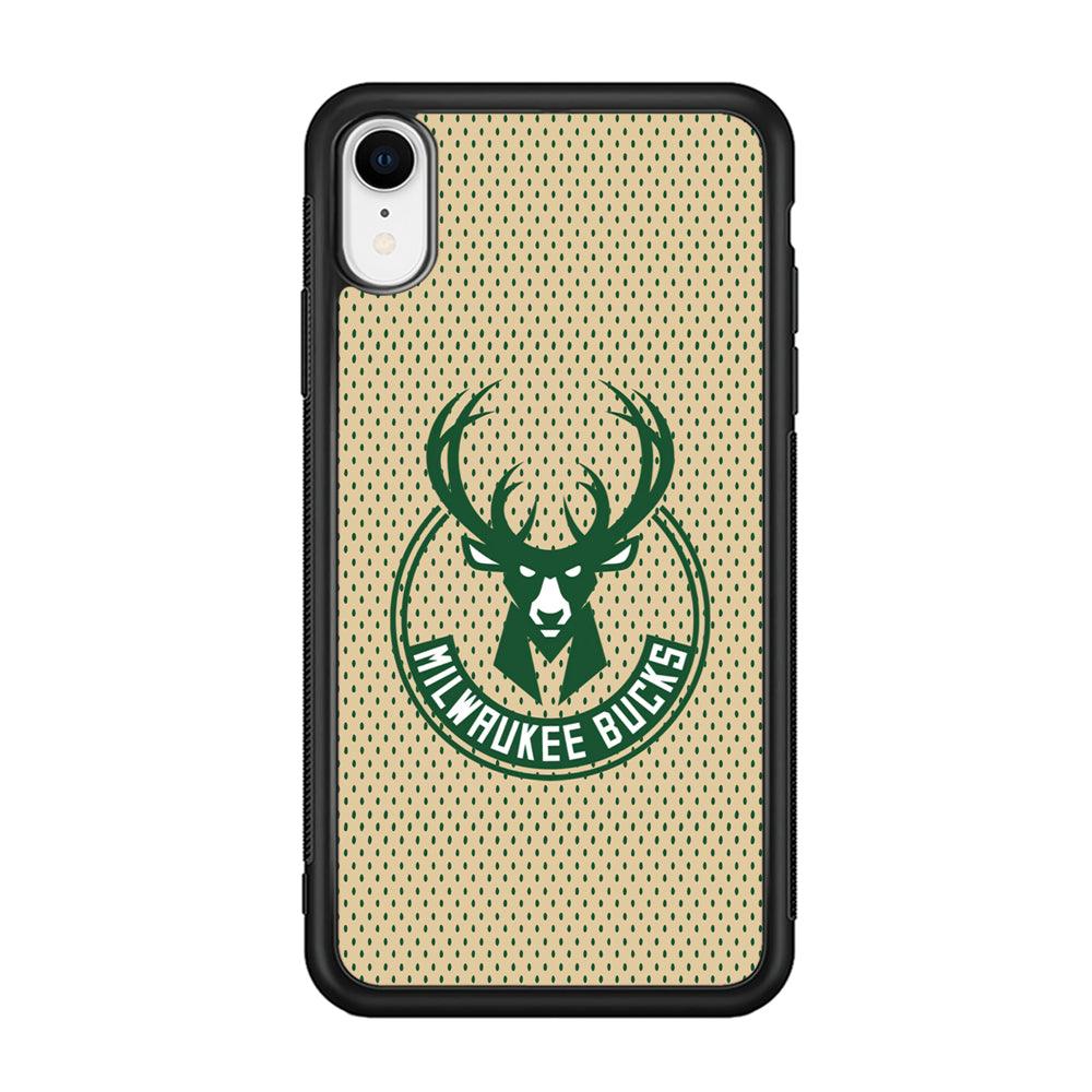 Milwaukee Bucks Grand Patern iPhone XR Case-Rubber Black (2D Case)-Oxvistore