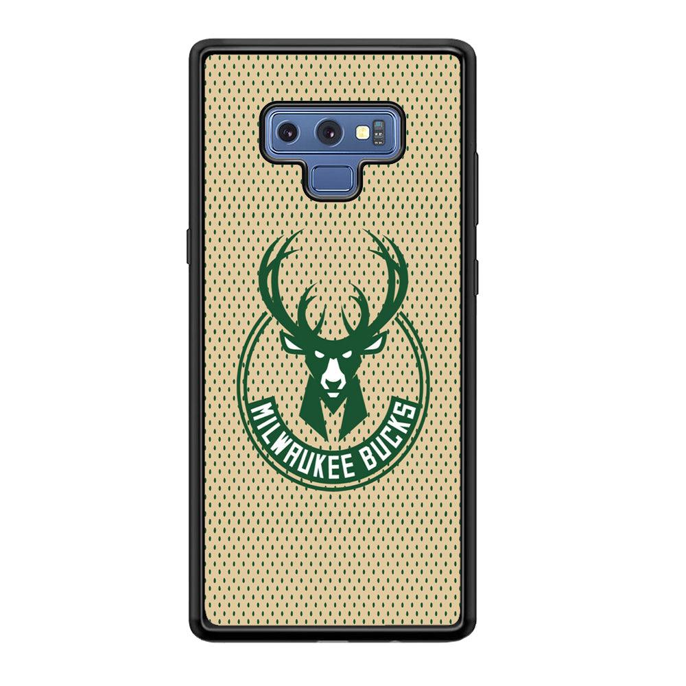 Milwaukee Bucks Grand Patern Samsung Galaxy Note 9 Case-Rubber Black (2D Case)-Oxvistore