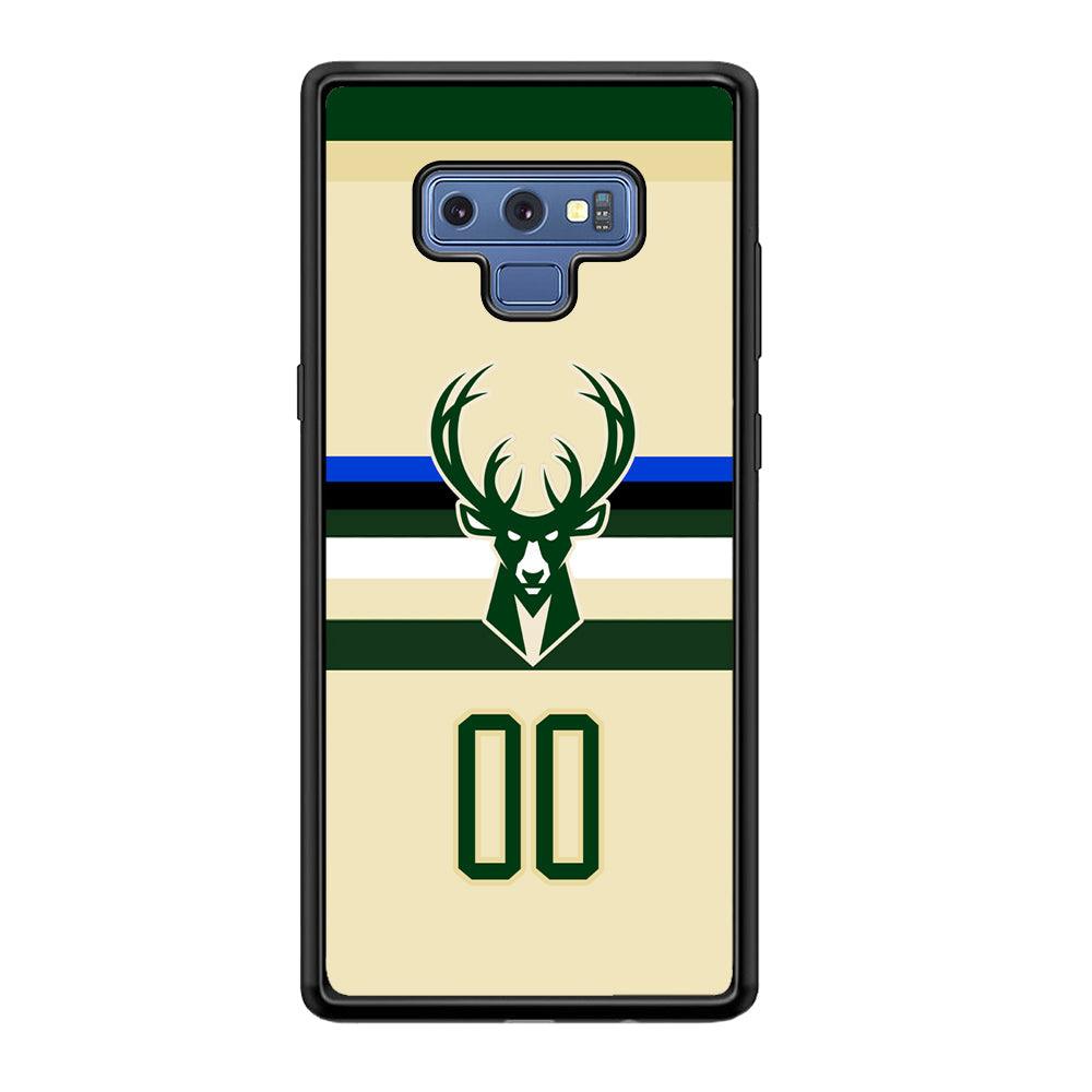 Milwaukee Bucks Light Cream Jersey Samsung Galaxy Note 9 Case-Rubber Black (2D Case)-Oxvistore