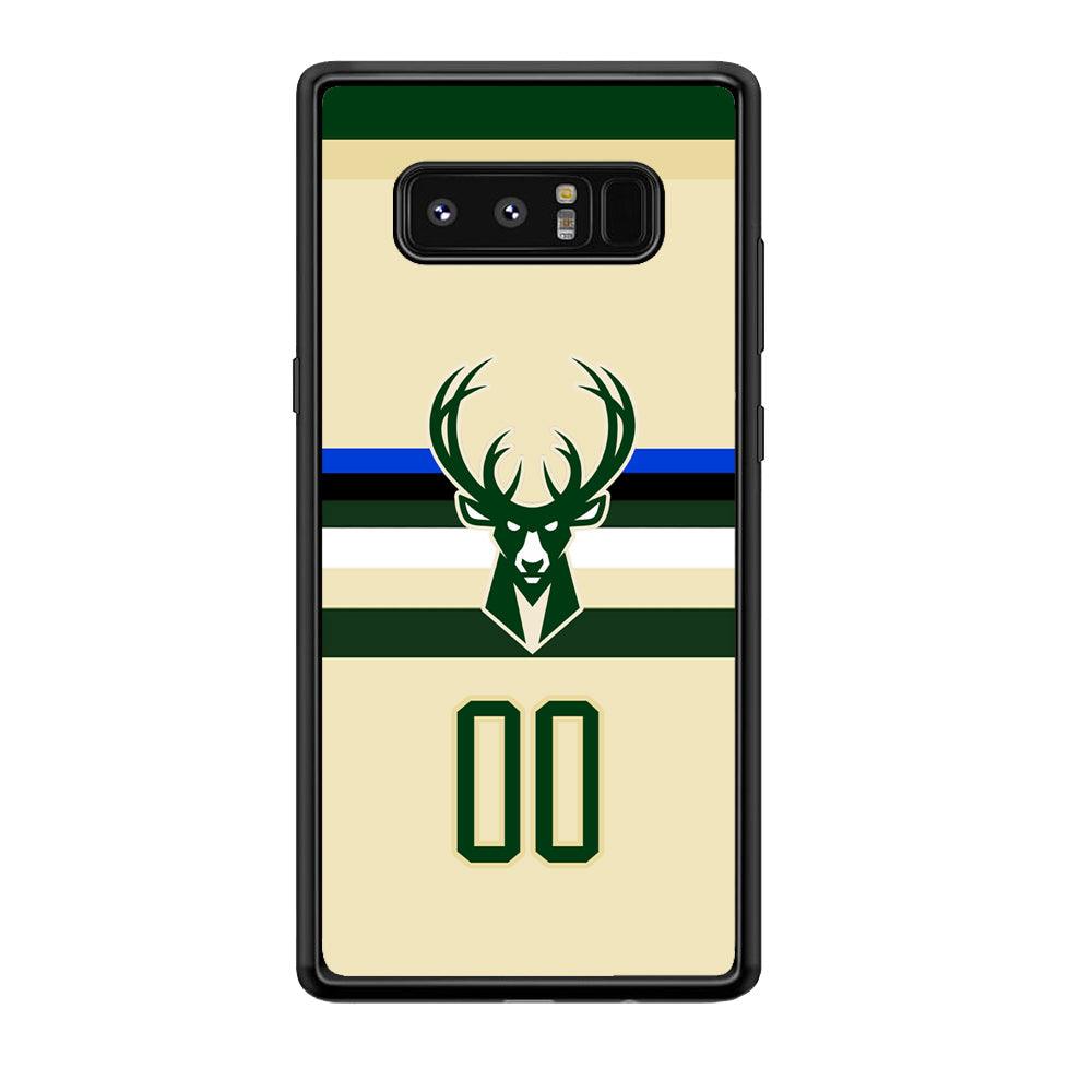 Milwaukee Bucks Light Cream Jersey Samsung Galaxy Note 8 Case-Rubber Black (2D Case)-Oxvistore