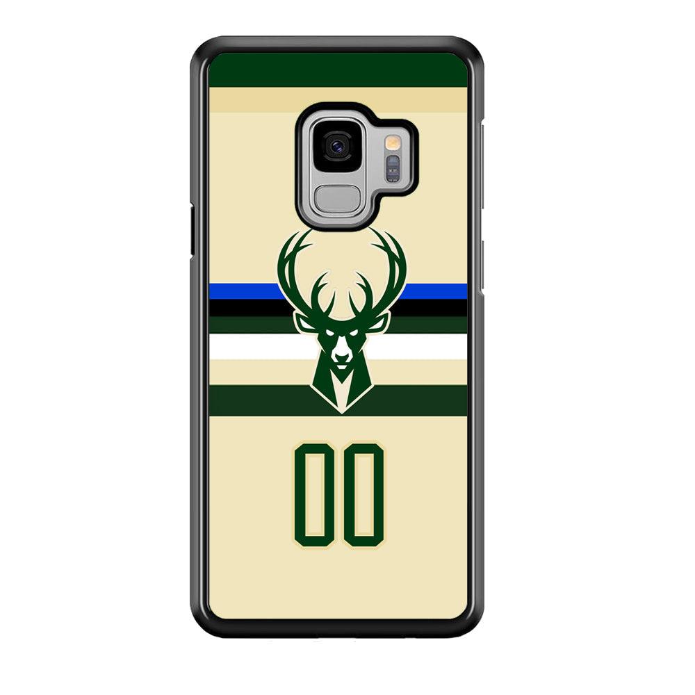 Milwaukee Bucks Light Cream Jersey Samsung Galaxy S9 Case-Rubber Black (2D Case)-Oxvistore