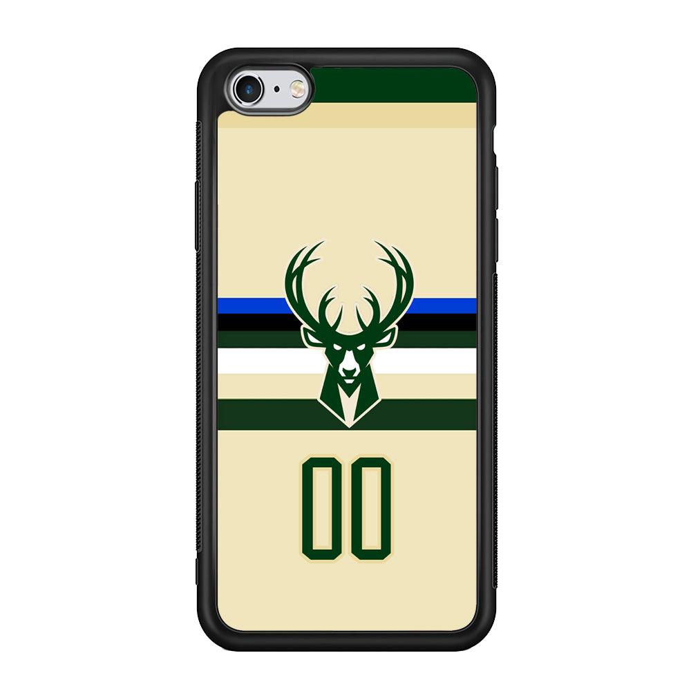 Milwaukee Bucks Light Cream Jersey iPhone 6 Plus | 6s Plus Case-Rubber Black (2D Case)-Oxvistore