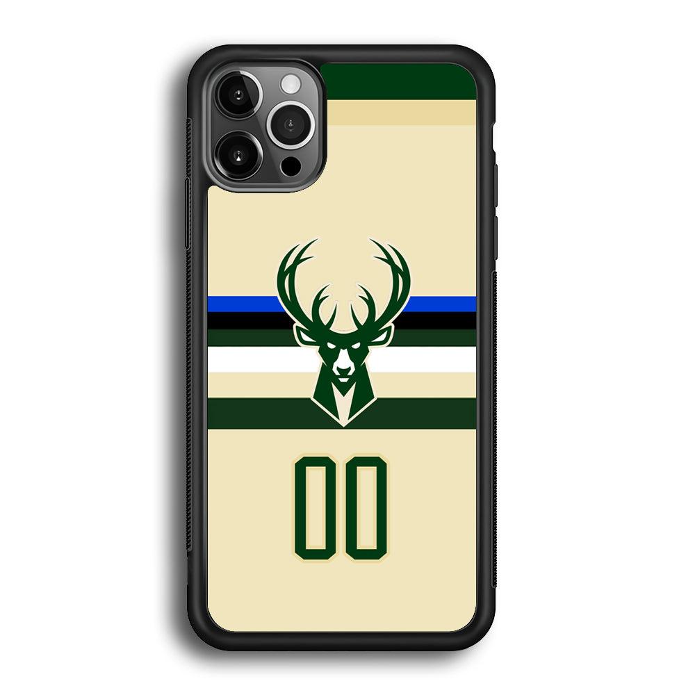 Milwaukee Bucks Light Cream Jersey iPhone 12 Pro Max Case-Rubber Black (2D Case)-Oxvistore