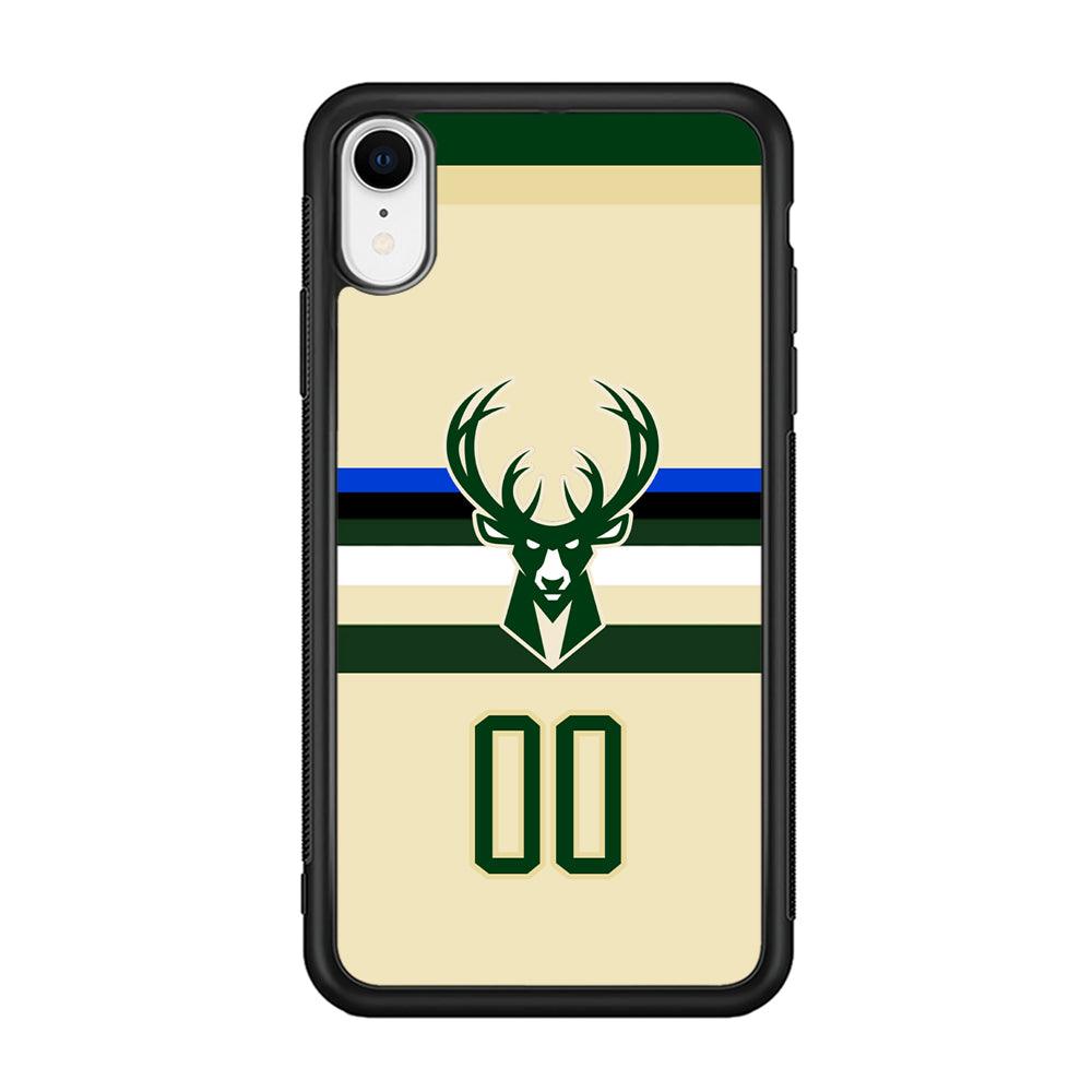 Milwaukee Bucks Light Cream Jersey iPhone XR Case-Rubber Black (2D Case)-Oxvistore