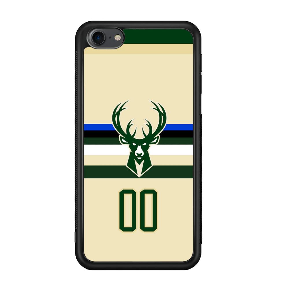 Milwaukee Bucks Light Cream Jersey iPod Touch 6 Case-Rubber Black (2D Case)-Oxvistore