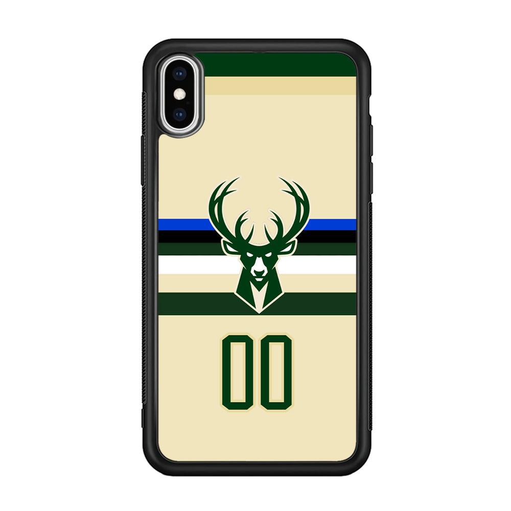 Milwaukee Bucks Light Cream Jersey iPhone X Case-Rubber Black (2D Case)-Oxvistore