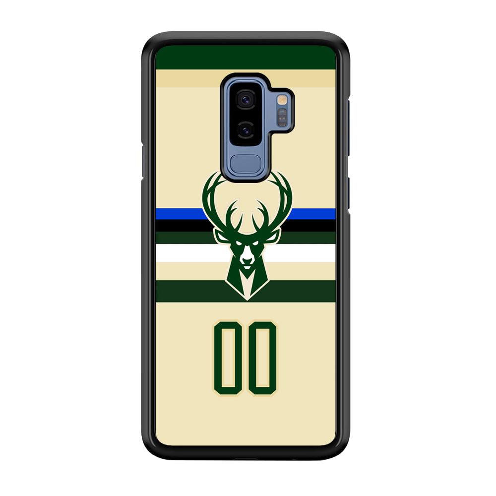 Milwaukee Bucks Light Cream Jersey Samsung Galaxy S9 Plus Case-Rubber Black (2D Case)-Oxvistore