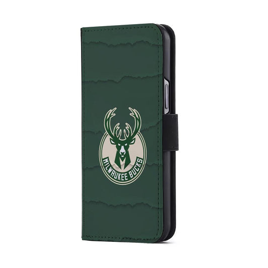 Milwaukee Bucks Logo Flip Wallet Phone Case-Oxvistore