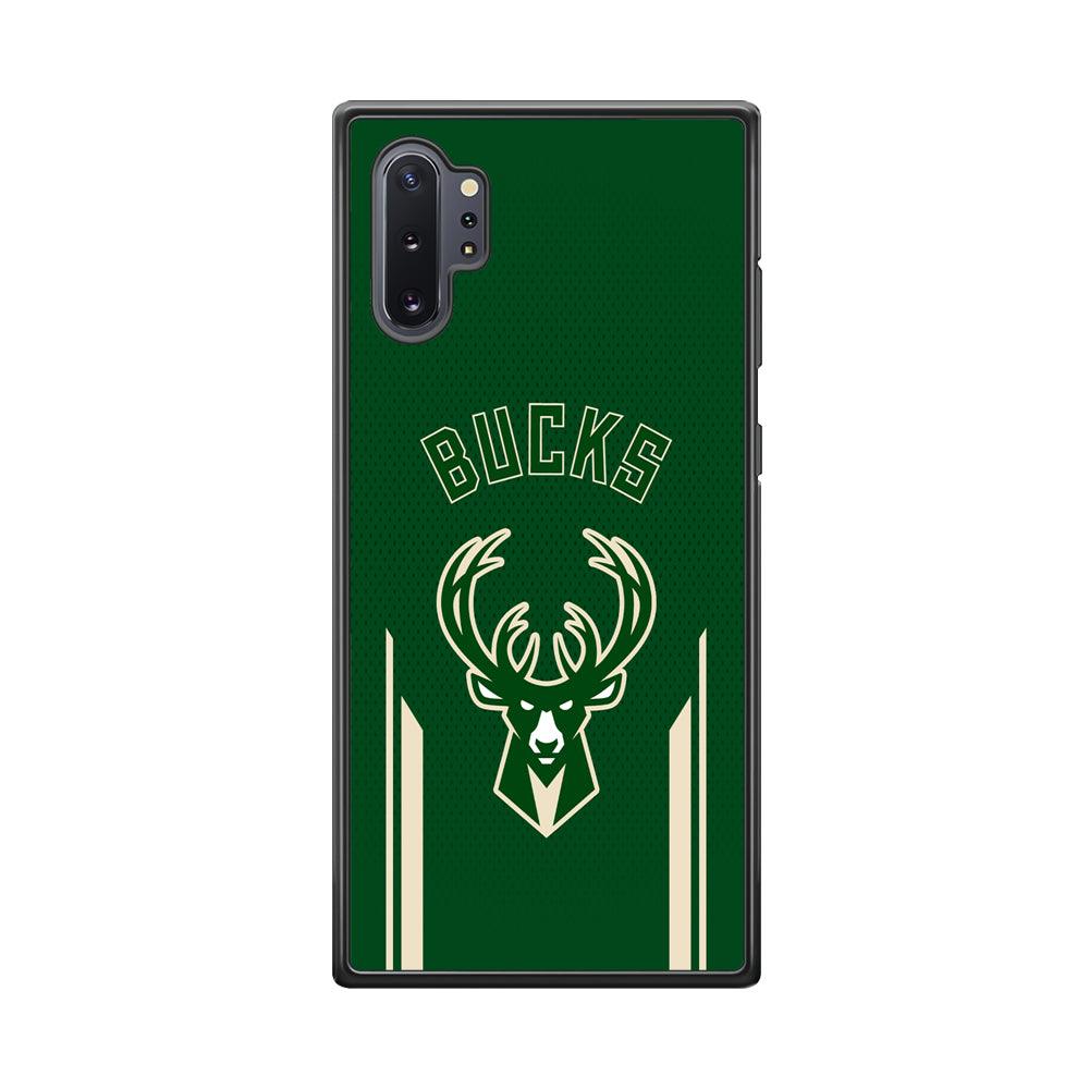 Milwaukee Bucks The Radial Patern Samsung Galaxy Note 10 Plus Case-Rubber Black (2D Case)-Oxvistore