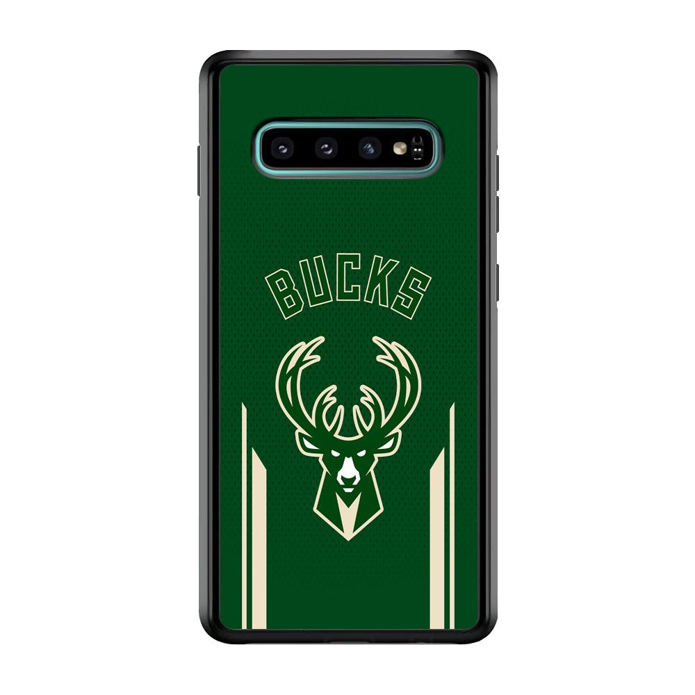 Milwaukee Bucks The Radial Patern Samsung Galaxy S10 Case-Rubber Black (2D Case)-Oxvistore