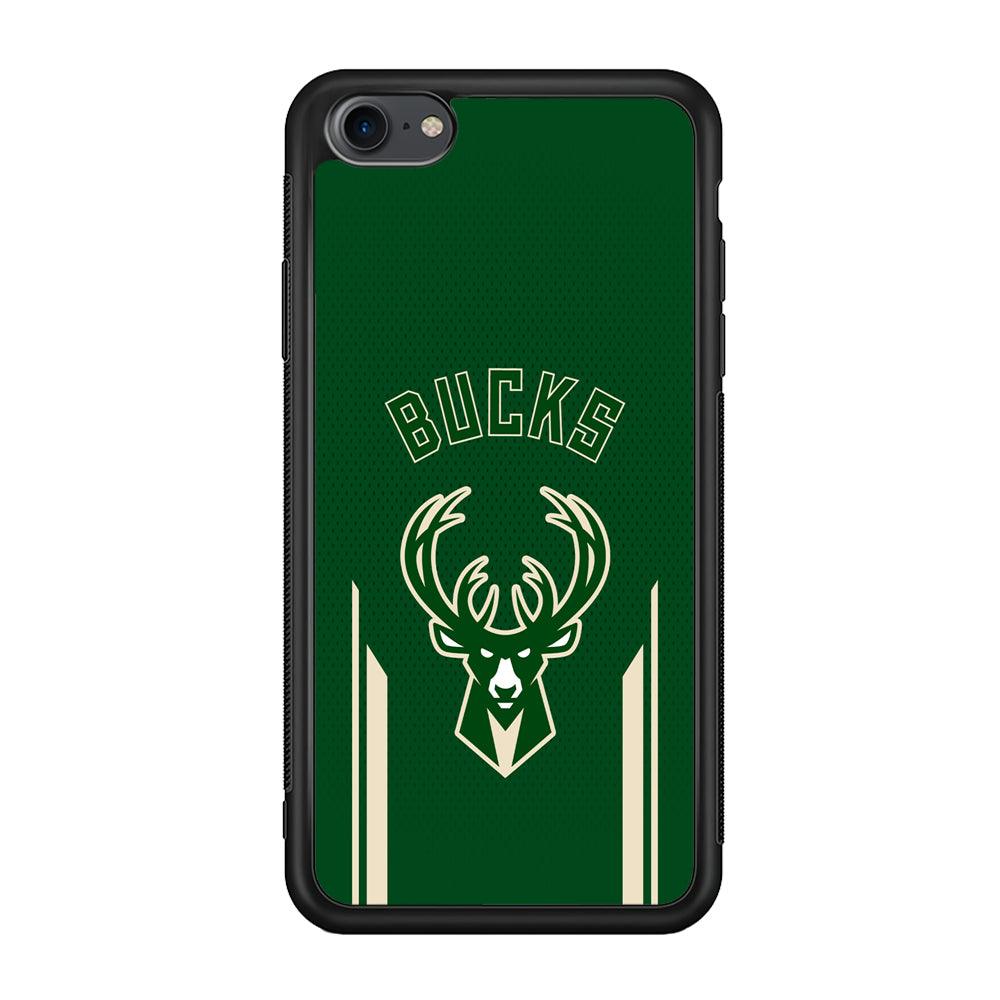 Milwaukee Bucks The Radial Patern iPhone 8 Case-Rubber Black (2D Case)-Oxvistore