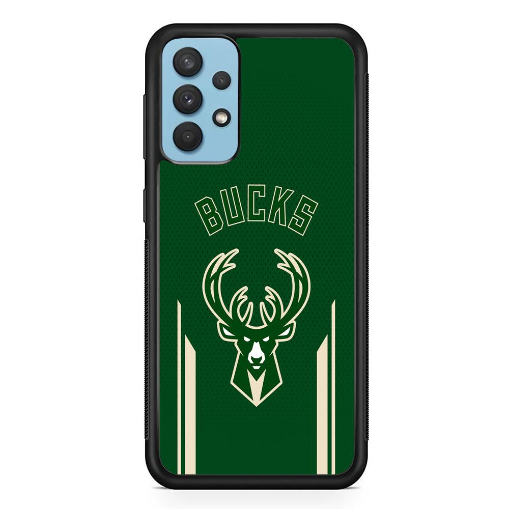 Milwaukee Bucks The Radial Patern Samsung Galaxy A32 Case-Rubber Black (2D Case)-Oxvistore