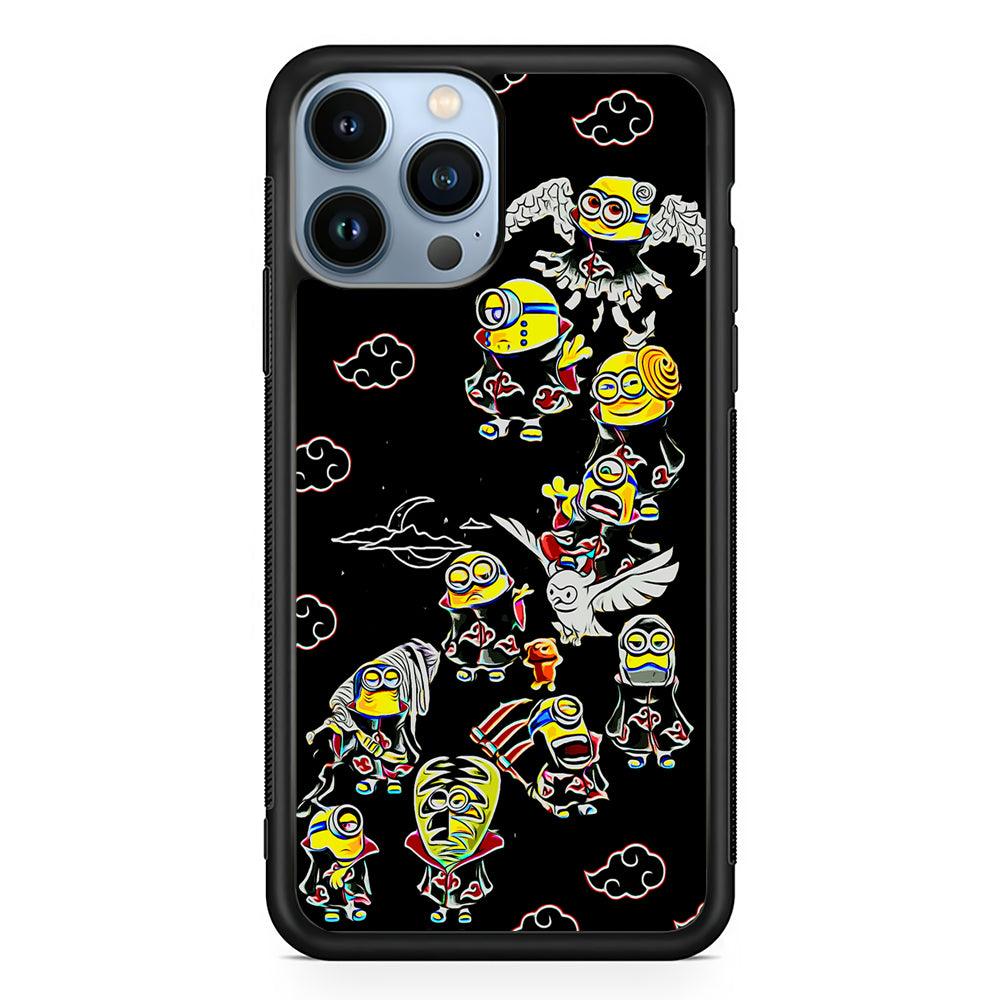 Minions Akatsuki Cosplay 2D Rubber Phone Case-Black-Oxvistore