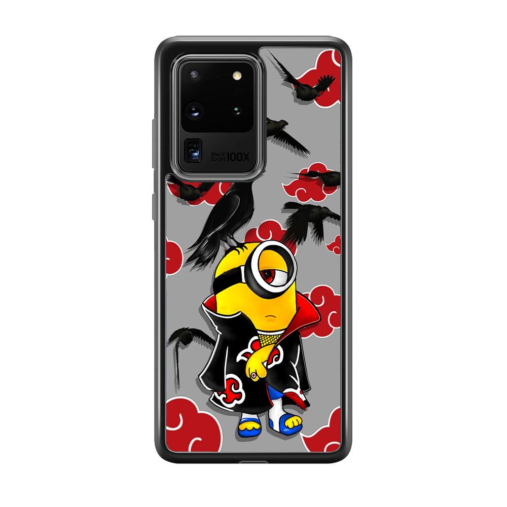 Minions Itachi Mode On Samsung Galaxy S20 Ultra Case-Rubber Black (2D Case)-Oxvistore