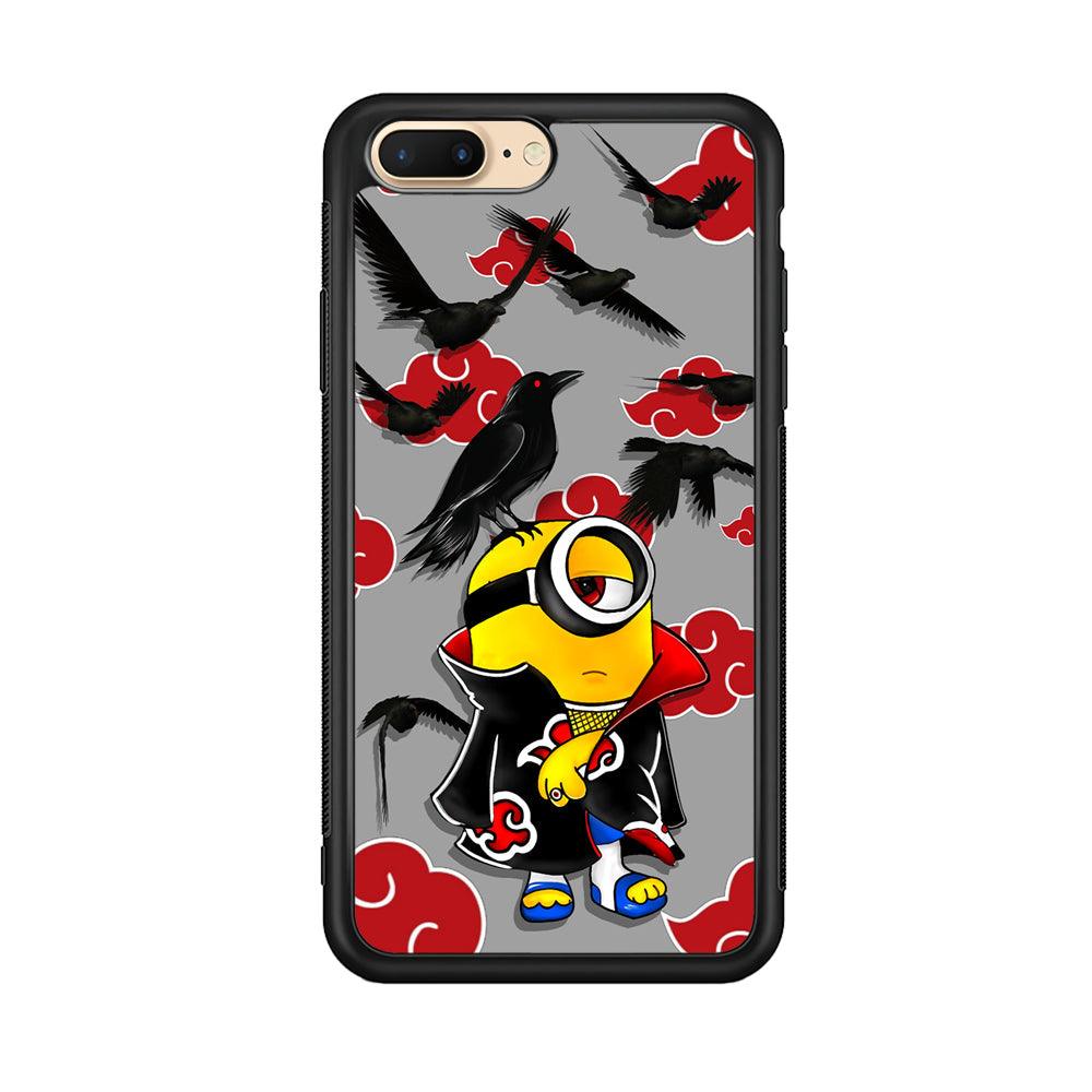 Minions Itachi Mode On iPhone 8 Plus Case-Rubber Black (2D Case)-Oxvistore