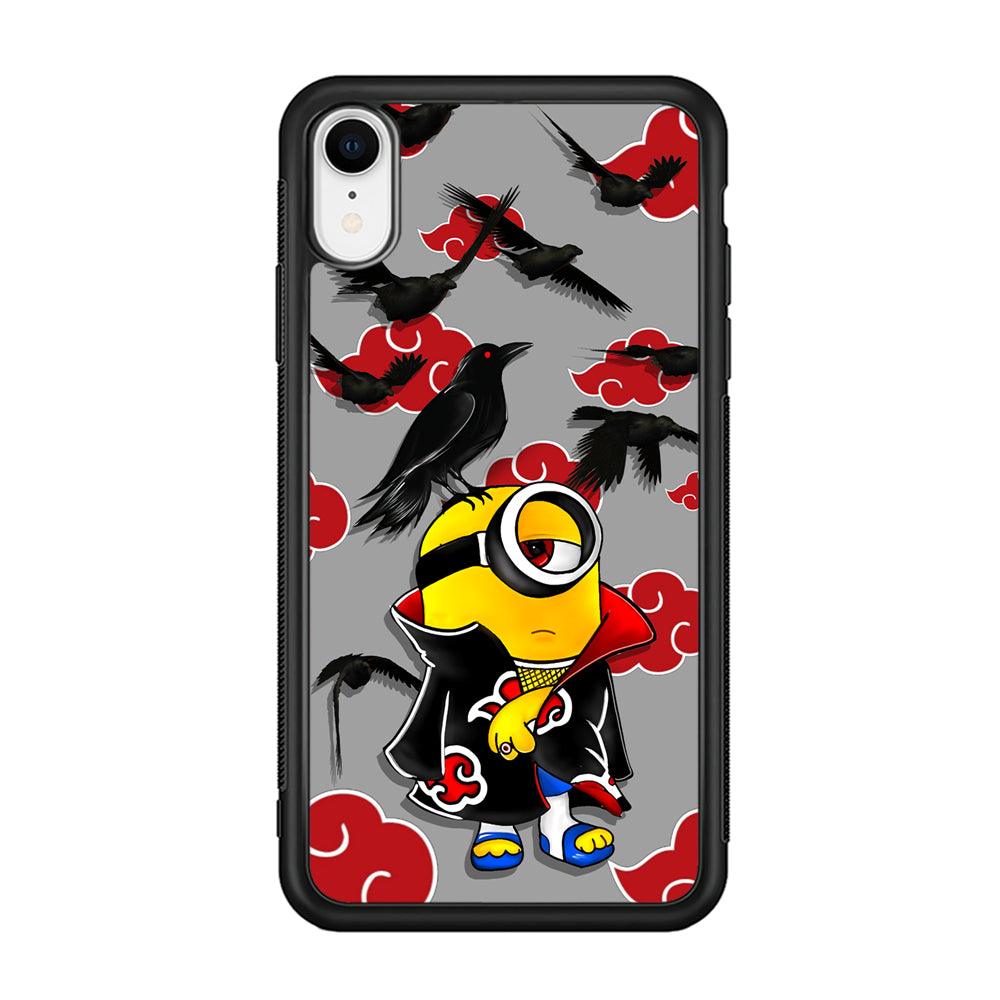 Minions Itachi Mode On iPhone XR Case-Rubber Black (2D Case)-Oxvistore