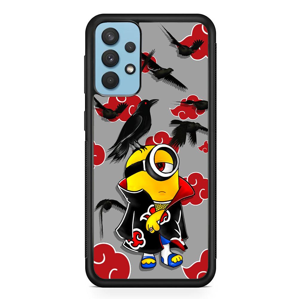 Minions Itachi Mode On Samsung Galaxy A32 Case-Rubber Black (2D Case)-Oxvistore