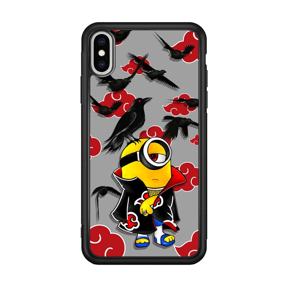 Minions Itachi Mode On iPhone X Case-Rubber Black (2D Case)-Oxvistore