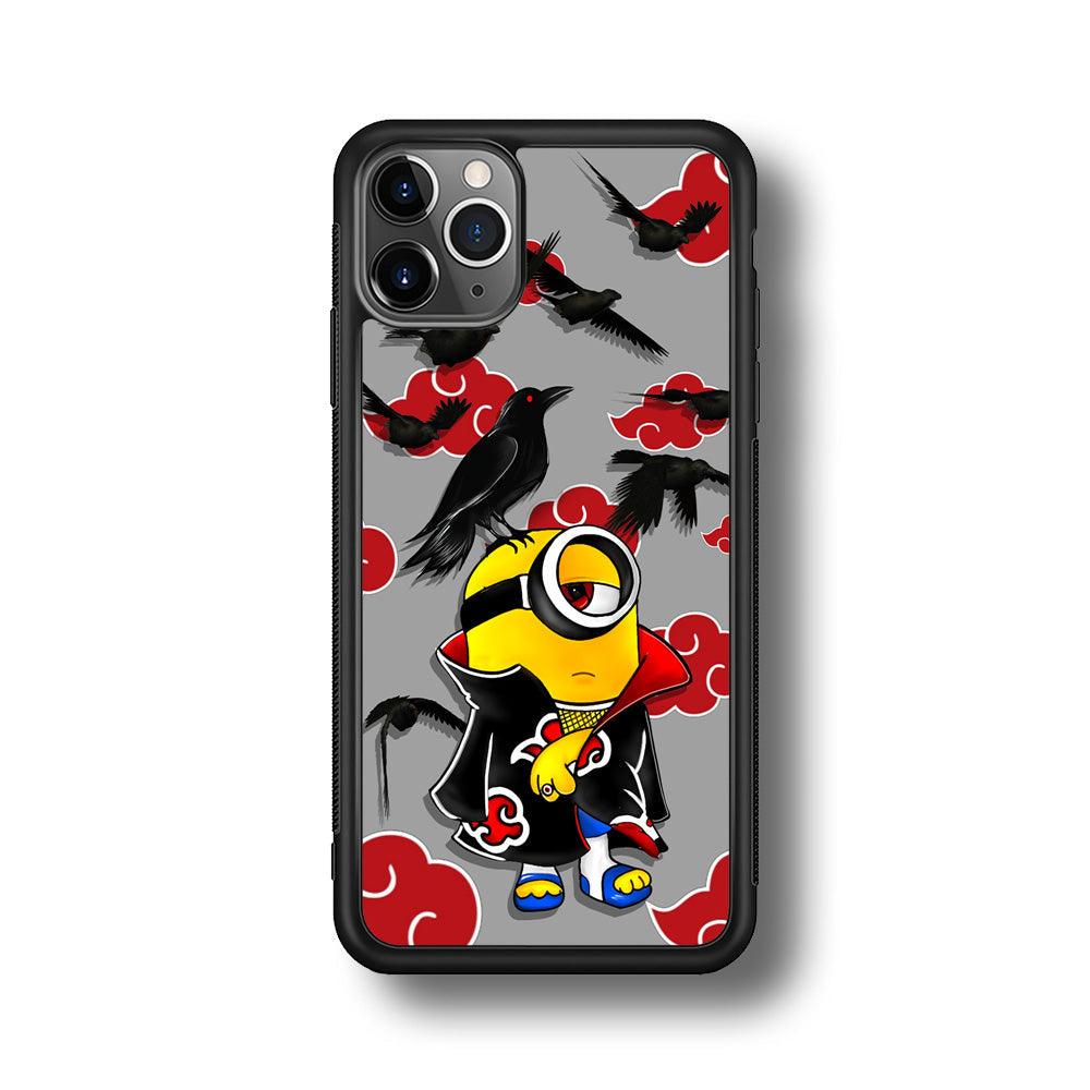 Minions Itachi Mode On iPhone 11 Pro Max Case-Rubber Black (2D Case)-Oxvistore