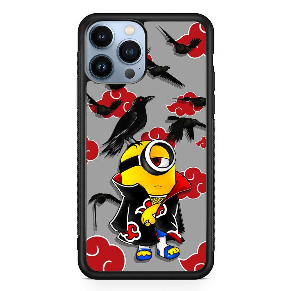 Minions Itachi Mode On iPhone 14 Pro Max Case-Rubber Black (2D Case)-Oxvistore