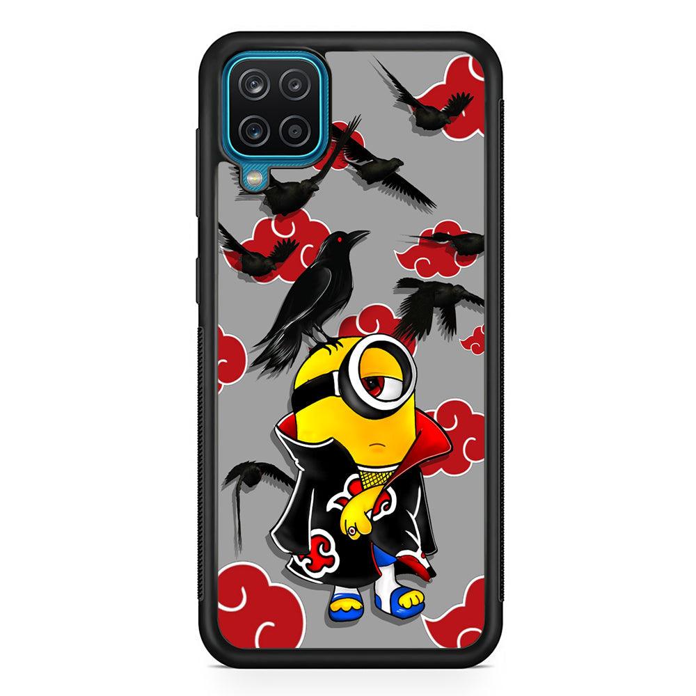 Minions Itachi Mode On Samsung Galaxy A12 Case-Rubber Black (2D Case)-Oxvistore