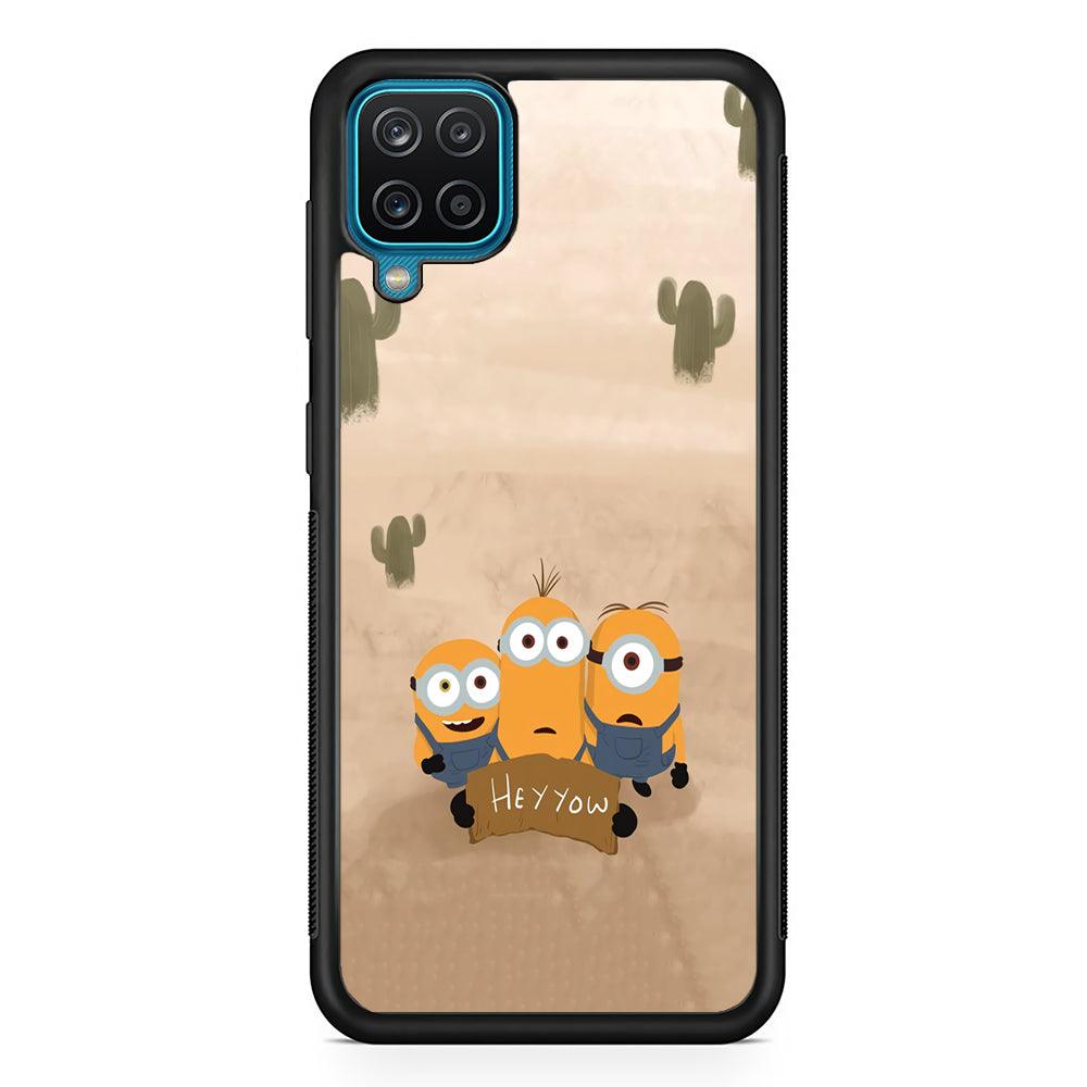 Minions Lost in The Desert Samsung Galaxy A12 Case-Rubber Black (2D Case)-Oxvistore
