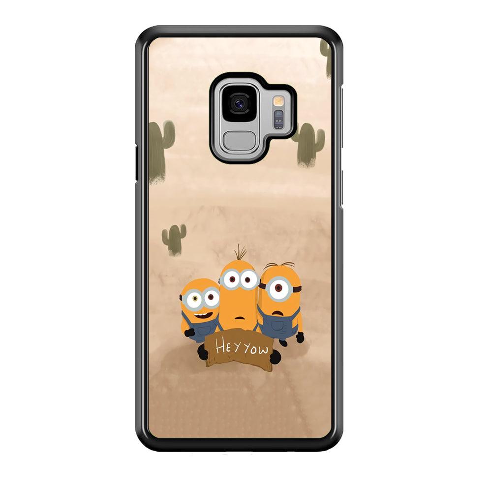 Minions Lost in The Desert Samsung Galaxy S9 Case-Rubber Black (2D Case)-Oxvistore