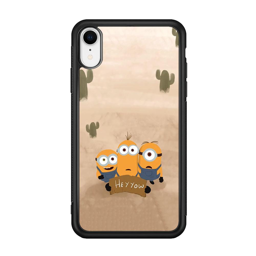 Minions Lost in The Desert iPhone XR Case-Rubber Black (2D Case)-Oxvistore