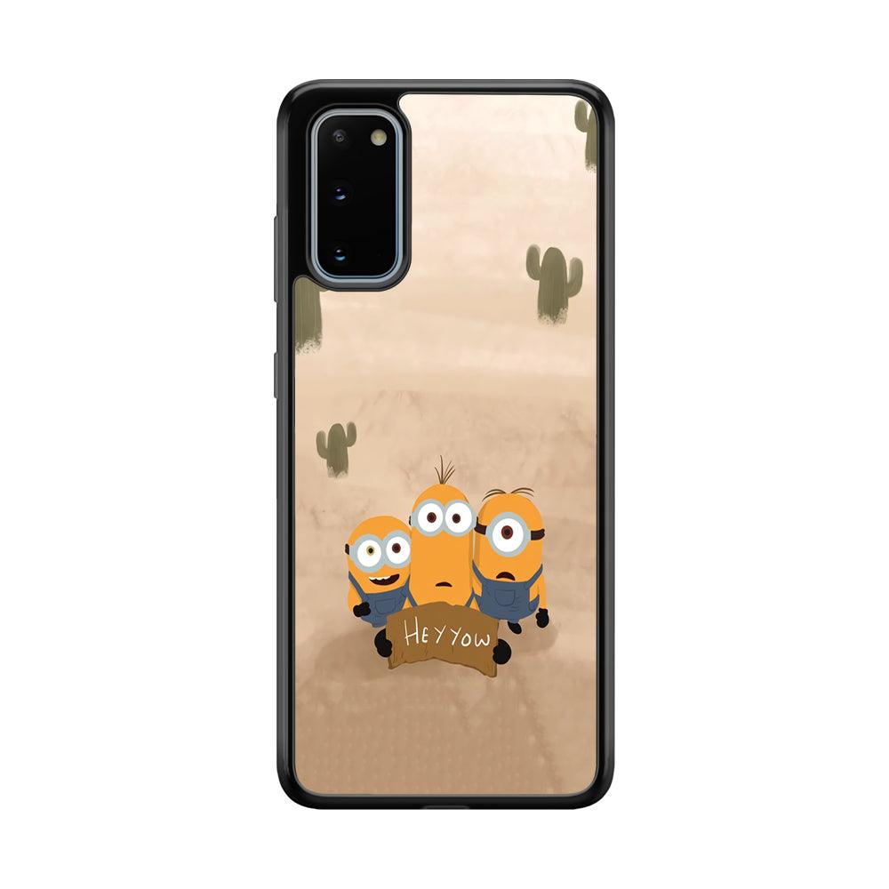 Minions Lost in The Desert Samsung Galaxy S20 Case-Rubber Black (2D Case)-Oxvistore