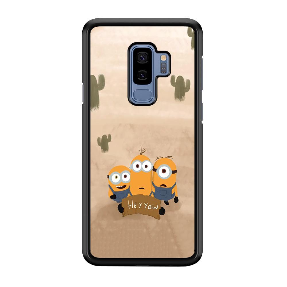 Minions Lost in The Desert Samsung Galaxy S9 Plus Case-Rubber Black (2D Case)-Oxvistore