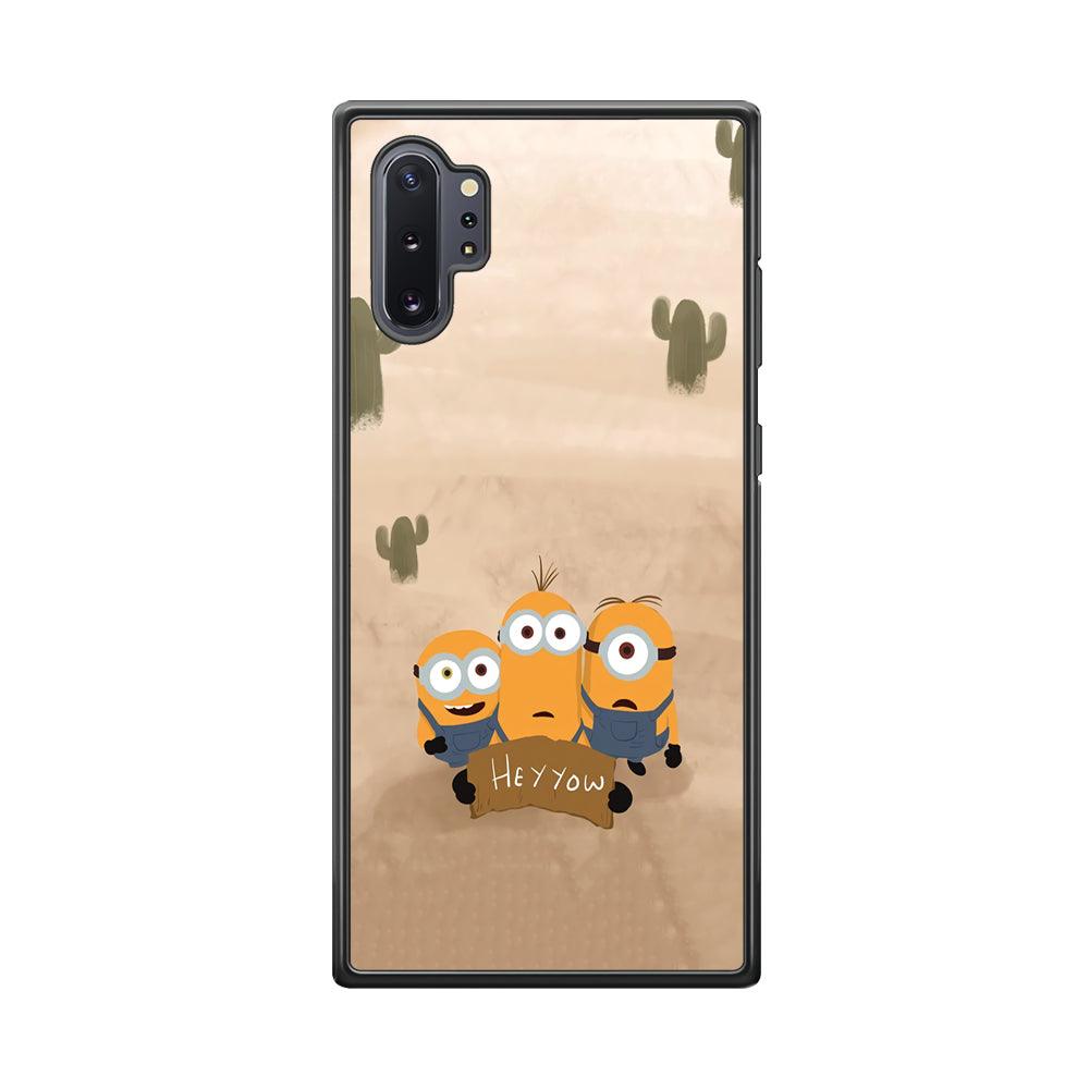 Minions Lost in The Desert Samsung Galaxy Note 10 Plus Case-Rubber Black (2D Case)-Oxvistore